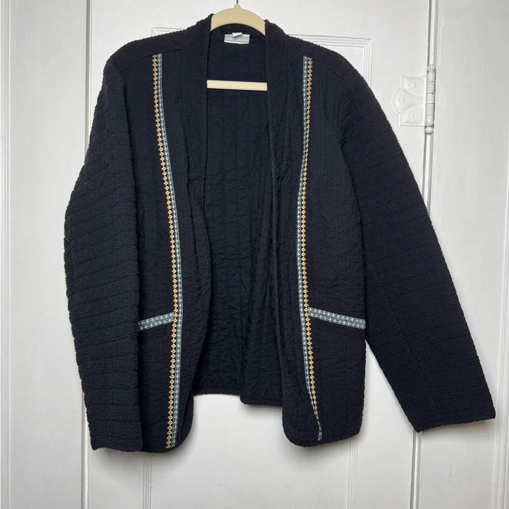 Pure Jill x J.Jill Seersucker Quilted Barn Coat Jacket XL